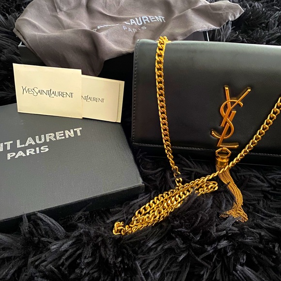 Yves Saint Laurent Handbags - YSL Kate Medium Smooth Calfskin ClutchBag w Tassel